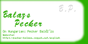 balazs pecker business card